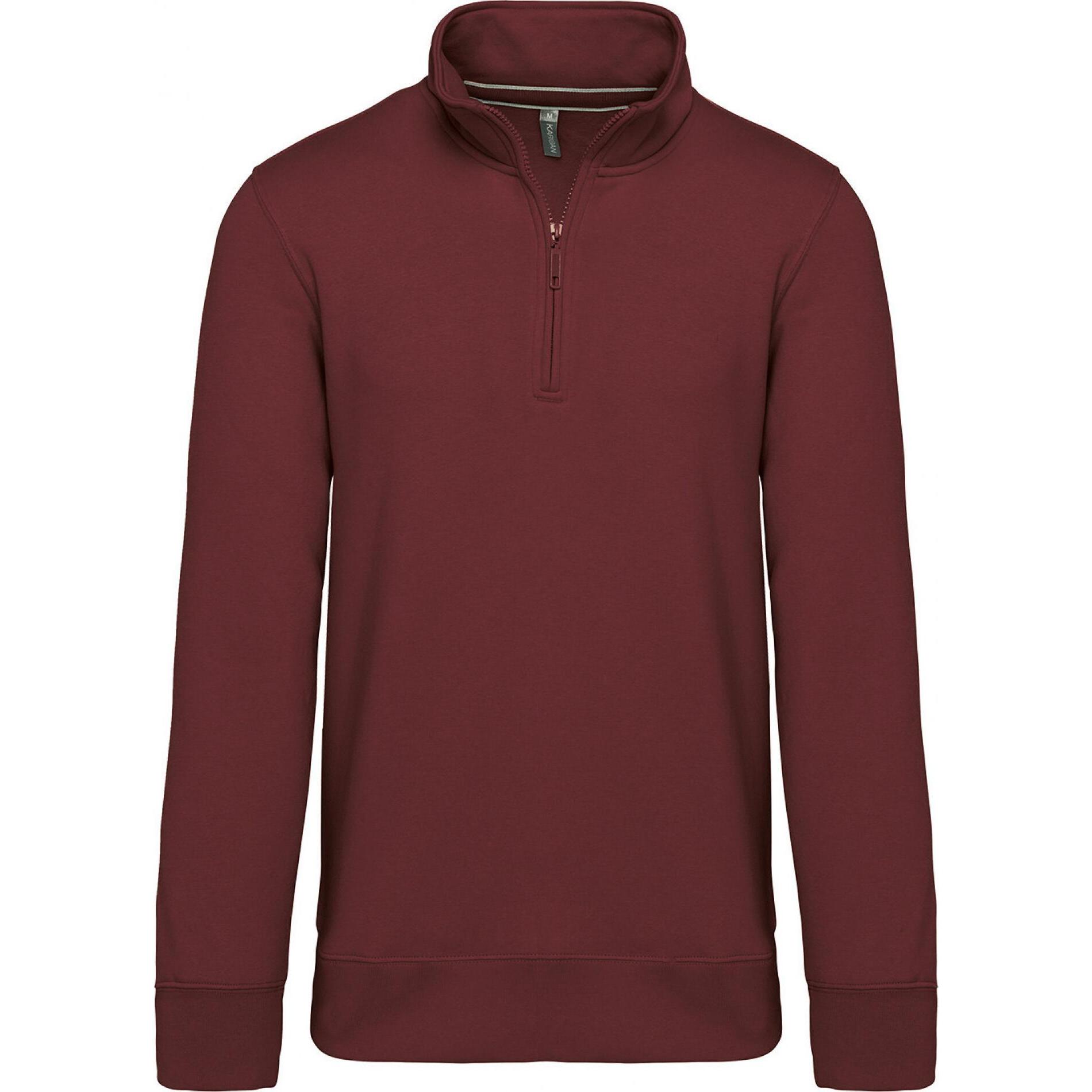 Kariban, Herren, Pullover, Sweatshirt mit Reissverschlusskragen, Rot, (3XL)