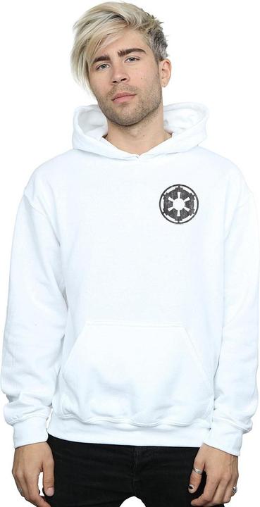 Immagine prodotto Star Wars The Mandalorian Galactic Empire Insignia Breast Print Felpa con Cappuccio Uomo (L)