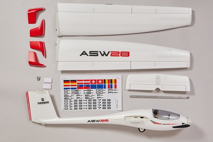 Actual product image Derbee ASW-28 Elektrosegler PNP - 200cm (Glider)