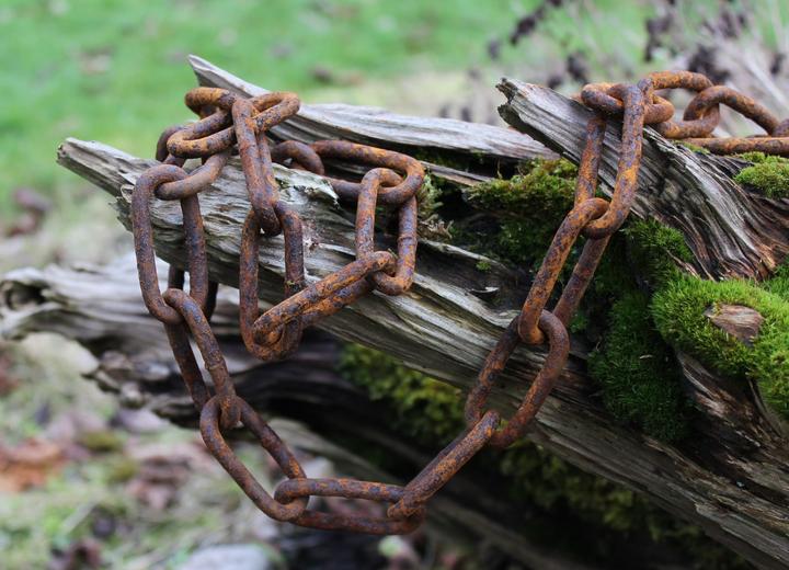 Actual product image Vitaliano Rusty Steel Chain Link Chain Yard Goods, 2 Metres, 5mm Thick, Iron Chain in Antique, Retro, Vintage- (2 m)