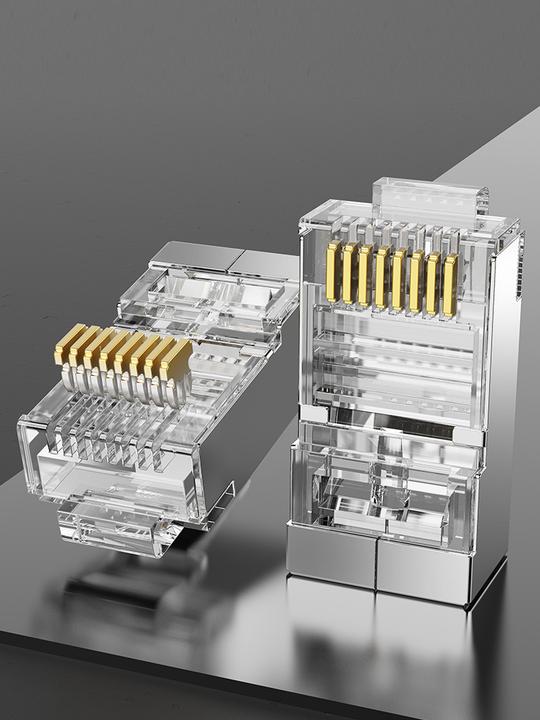 Actual product image Vention Cat.6 FTP RJ45 Modular Plug Transparent 100 Pack