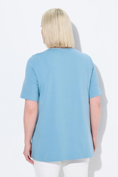 Image du produit Ulla Popken T-shirt à manches courtes et col carré. Coupe évasée (54)
