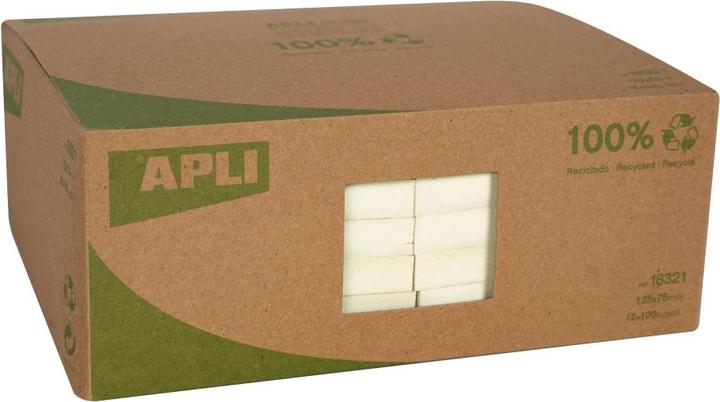 Produktbild Apli notes recycled yellow 12u (125 x 75 mm)