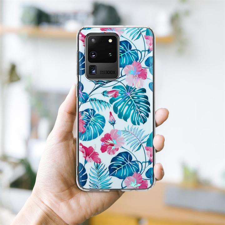 Produktbild Cadorabo IMD TPU Bunte Blumen & Blätter Cover (Samsung Galaxy S20 Ultra)
