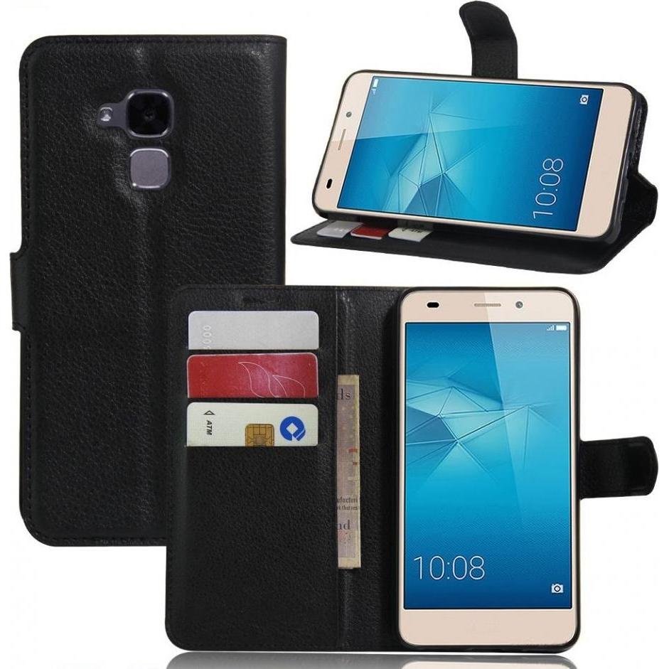 Screenguard Honor 5C Leather Guard Lederhülle (Honor 5C), Smartphone Hülle, Schwarz