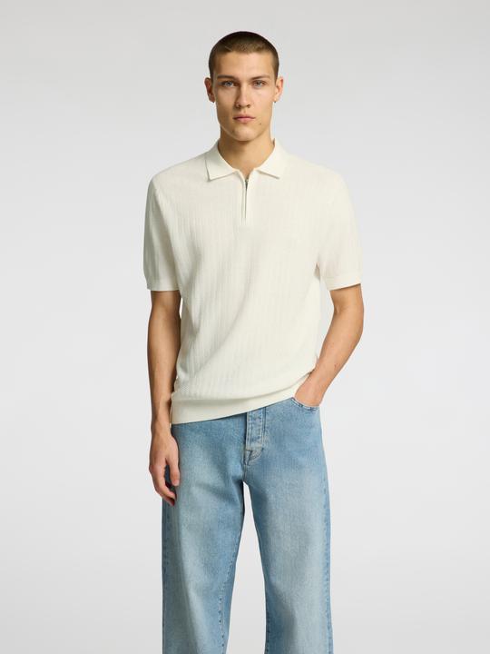 Produktbild Selected Homme Slhcran Ss Knit Structure Half Zip Polo (L)