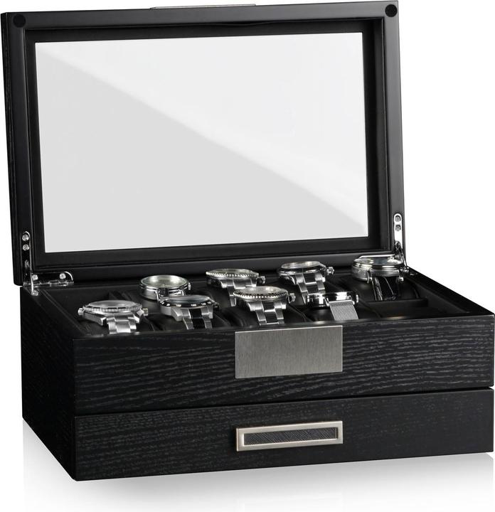Produktbild Heisse & Söhne Uhrenbox Monteray 10+ Esche - Schwarz Seidenmatt