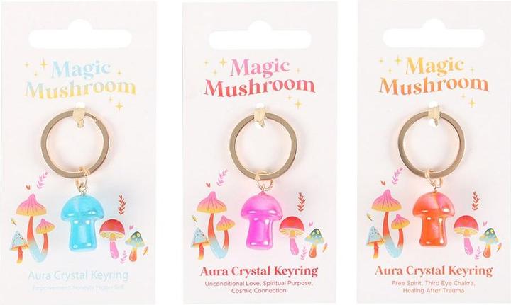 Actual product image Something Different Aura Mushroom Crystal Keyring (Pack of 18)