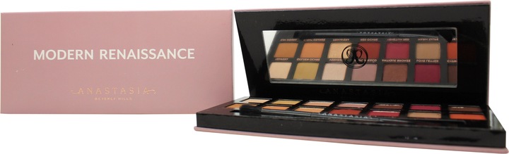 Actual product image Anastasia Beverly Hills Modern Renaissance (Cyprus Umber, Tempera, Golden ochre, Vermeer, Buon Fresco, Antique Bronze, Love Letter, Realgar, Warm taupe, Venetian red, Red Ochre, Primavera, Burnt Orange, Raw Sienna)