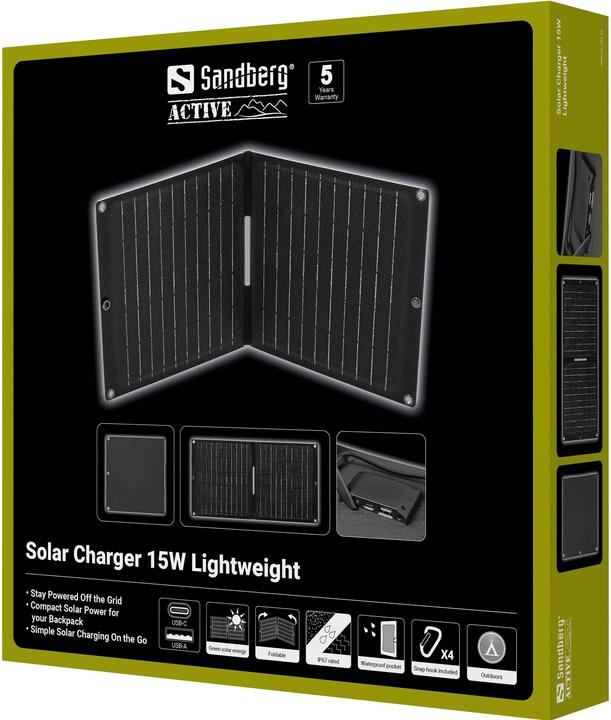 Actual product image Sandberg Solar Charger 15W LightWeight (15 W, 0.30 kg)