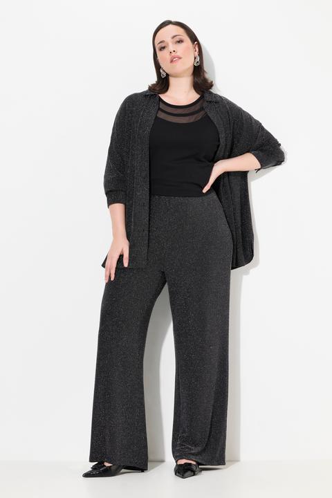 Produktbild Ulla Popken Jerseyhose, Glitter, gerades Bein, Elastikbund (42, 44)