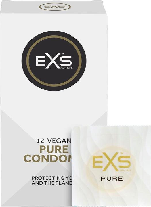 Actual product image EXS "Pure" 12 thin, vegan condoms made of fair trade latex - with environmentally friendly packaging (12 pcs.)