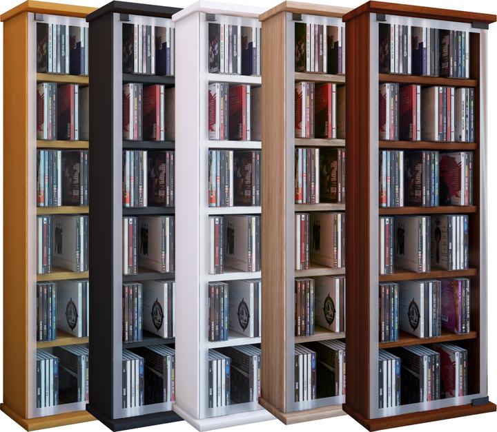 Produktbild VCM Holz CD DVD Stand Regal Classic mit Glastür (92 x 31 x 18 cm)