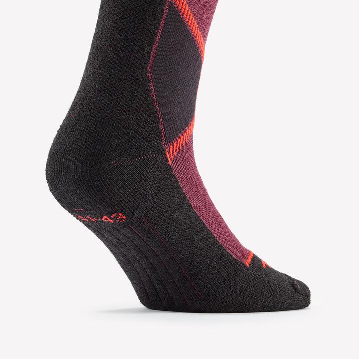 Produktbild Wedze Skisocken Erwachsene - 500 bordeauxrot Merino (38 - 40)