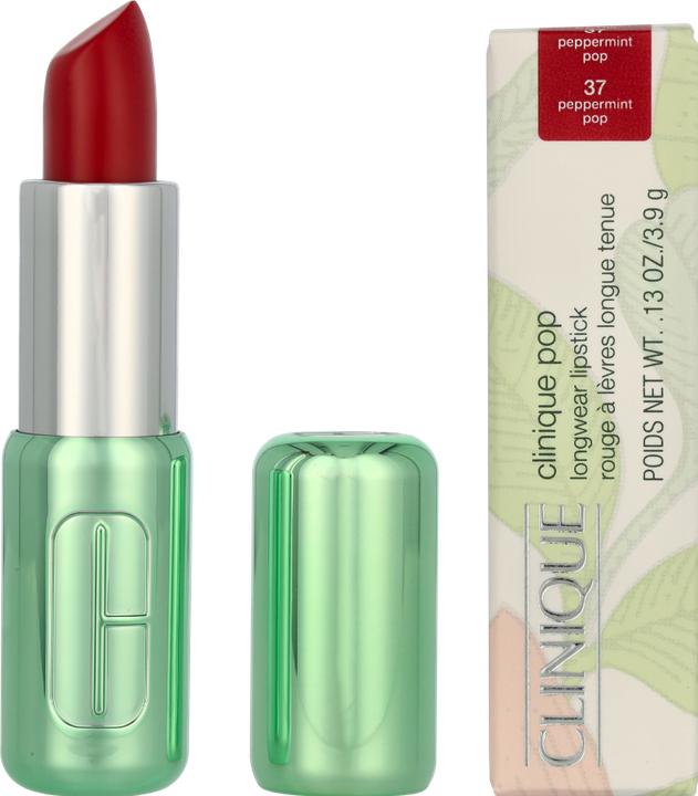 Actual product image Clinique Pop Longwear Lipstick Peppermint Pop - Satin 3.9g (Peppermint Pop)