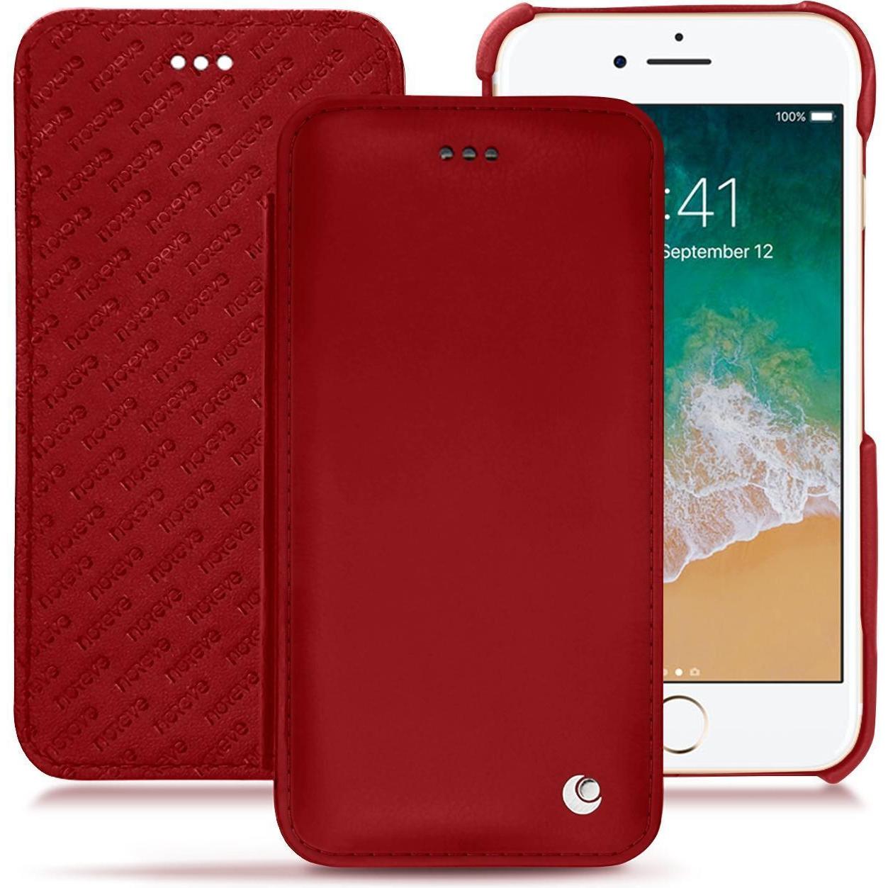 Noreve Lederschutzhülle horizontal (Apple iPhone 7), Smartphone Hülle, Rot