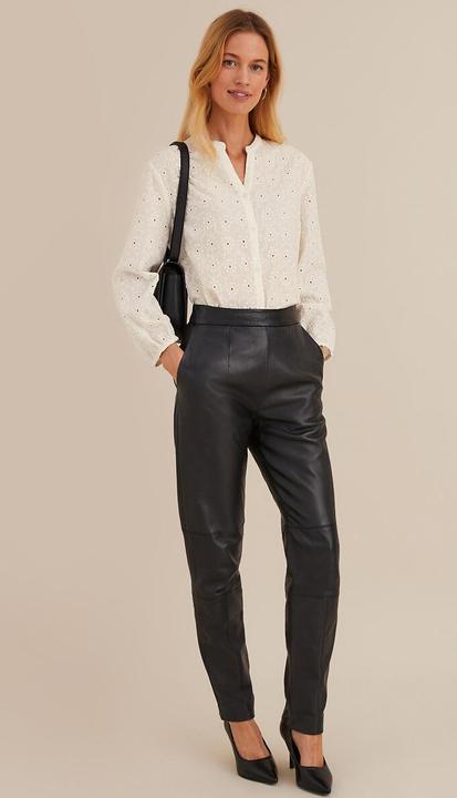 Actual product image Anne Weyburn Blouse with 3/4-length sleeves and eyelet embroidery (46)