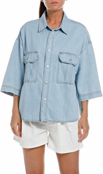 Immagine prodotto Replay Camicia in Denim di Lino e Tencel (L)