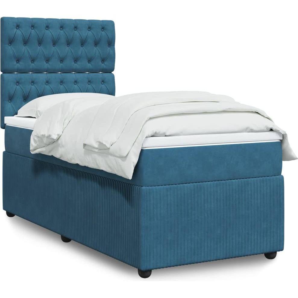 VidaXL, Bett, Bo x springbett mit Matratze 140 x 200 cm Samt (140 x 200 cm)