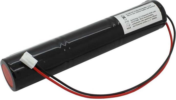 XCell Notleuchtenakku NiCd 3,6V 4500mAh L1x3 Mono D mit 250mm Kabel und Stecker (4500 mAh, Chargers without battery)