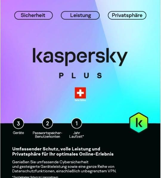 Kaspersky Plus (3 PC) (3 User, 12 Monate)