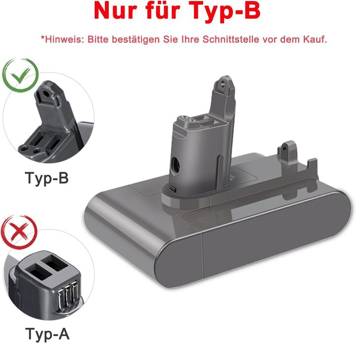 Actual product image Kunlun 3500mAh DC34 Replacement Battery for Dyson
