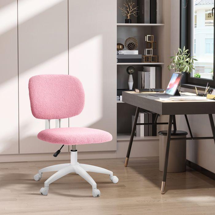 Produktbild Swisshandel24 Bürostuhl, ergonomisch, ohne Armlehne, Samt, Rosa (41 - 51 cm)