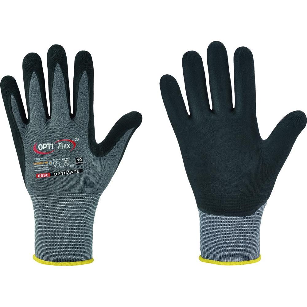 Opti Flex, Schutzhandschuhe, Handschuh OPTIMATE Grösse 9 grau/schwarz EN 420/EN 388 PSA-Kategorie II (9)
