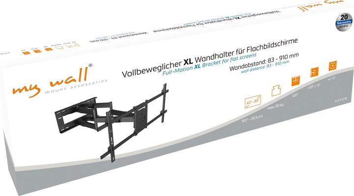 Actual product image myWall TV Wall Mount Full Motion XL Wall Mount for LCD TV (Wall, 50 kg, 42" - 80")