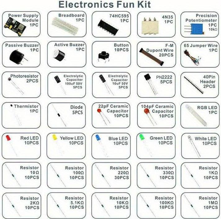 Produktbild Activity Board 830pcs Arduino UNO R3 DIY Starter Kit mit Breadboard & Tie-Points - Educational Electronics Set für