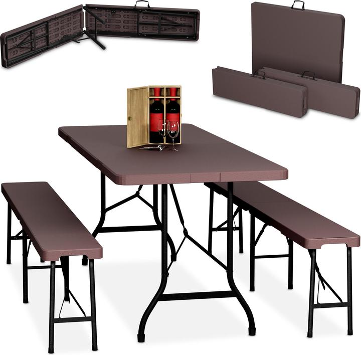 Productafbeelding Relaxdays Tavolo-da-birreria con-panche (180 cm)