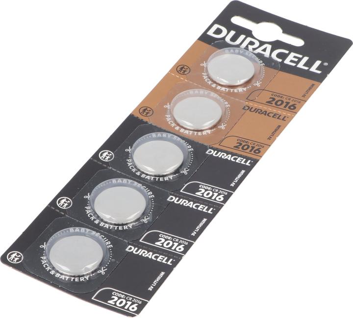 Actual product image Duracell 5 x bateria litowa mini CR2016 DL2016 ECR2016 HSDC (5 pcs., CR2016, 72 mAh)