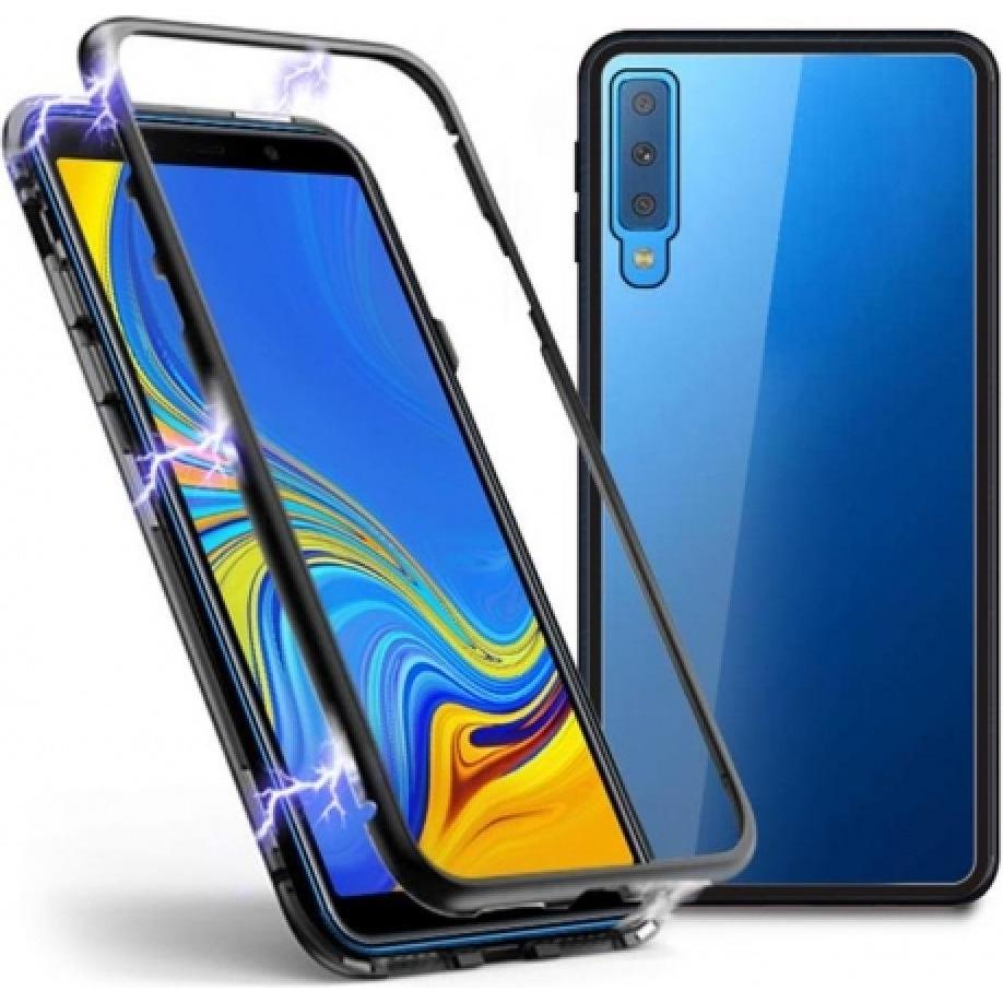 G-Case Samsung Galaxy A50 Aluminium Magnetic Glass Backcover Hülle (Samsung Galaxy A50), Smartphone Hülle, Rot