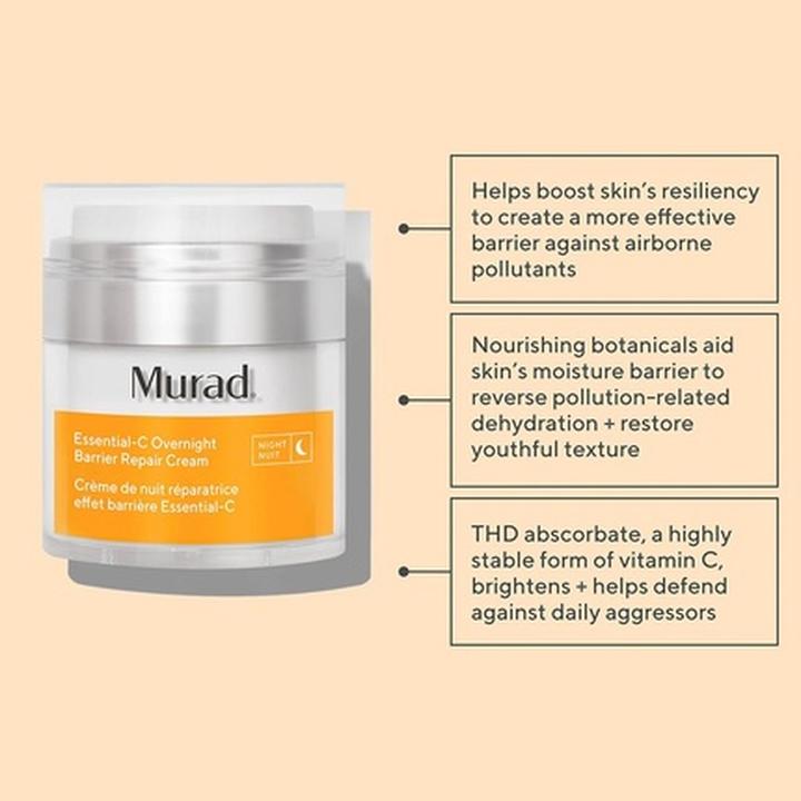 Image du produit Murad Essential-C Overnight Barrier Repair Cream Environmental Shield Vitamin C Moisturizer 50ml (50 ml, Crème de nuit)