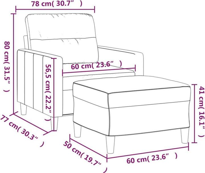 Produktbild vidaXL Sessel mit Hocker