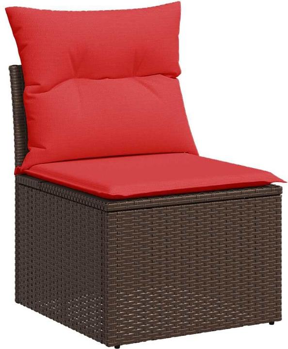 Produktbild vidaXL 6-tlg. Garten-Sofagarnitur mit Kissen Schwarz Poly Rattan