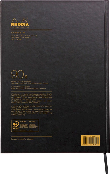 Actual product image Rhodia Notebook Rhodiactive (A4, Checked, Hardcover)