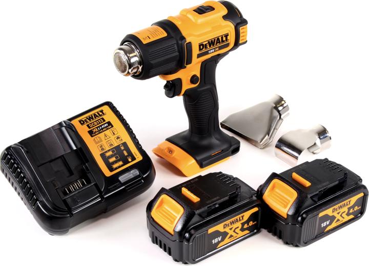Produktbild DeWalt DCE 530 M2 Akku Heissluftpistole 18V 530°C + 2x Akku 4,0Ah + 1x Lader + Flächen- und