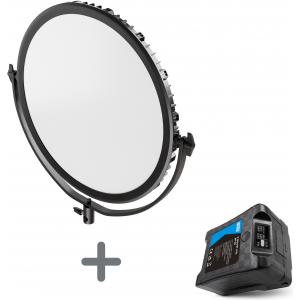 Newell Air Artha XL LED-Lampe und BP-95 LCD-V-Mount-Akku-Set, Luce continua