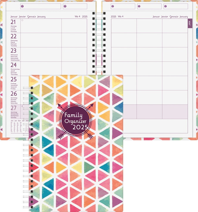 Produktbild Biella Familienagenda (14.5 x 20.5 cm, Deutsch, Englisch, Italienisch, Französisch)
