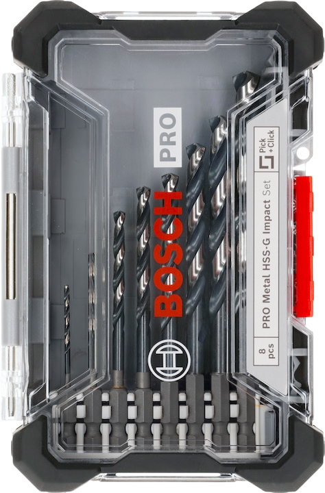 Produktbild Bosch Professional Zubehör PRO Metal HSS-G Impact Spiralbohrer-Set, 8-tlg. (7,00 mm, 8,0, 6,0, 2,0 mm, 5,0, 4,0, 3,0)