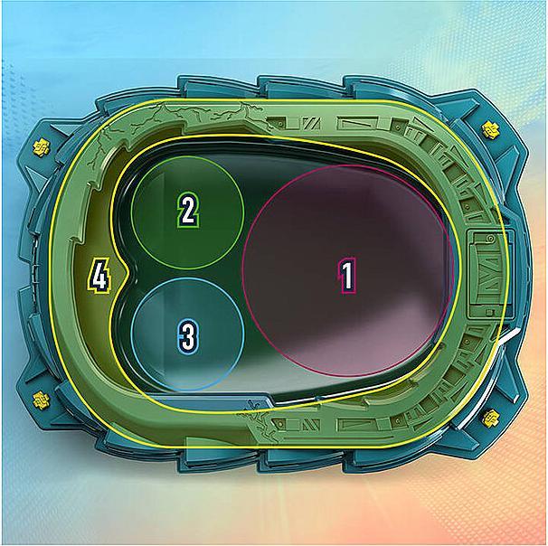 Actual product image Hasbro Beyblade Burst QuadStrike Light Ignite Beyblade Stadium Battle Set (German, French, Dutch, Swedish, Italian, Portuguese, English)