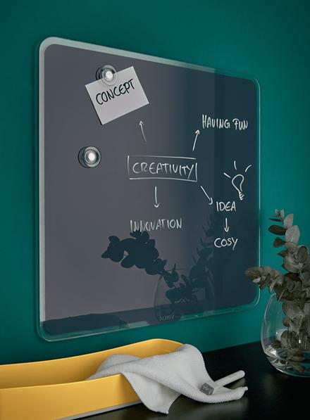 Produktbild Leitz Cosy Whiteboard aus Glas 45 x 45 cm, Grau (45 x 45 cm)