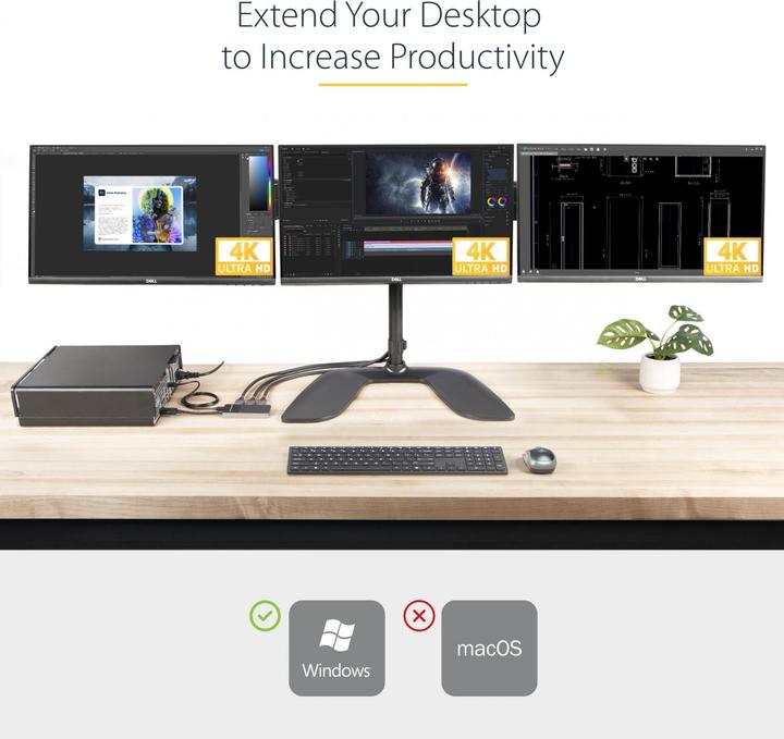Image du produit StarTech Plate-forme portuaire DisplayPort 3 (USB-A, 3 ports)