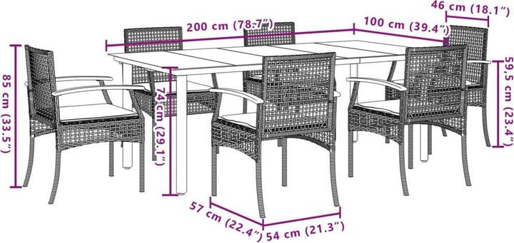 Produktbild vidaXL Garten Essgruppe
