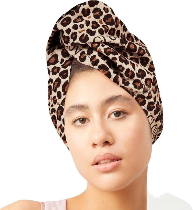 Actual product image Glov Hair Wrap Soft Turban Na WÅ'osy Cheetah