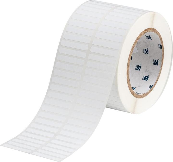 Actual product image Brady THT-4-7351-10, tamper-evident vinyl, white, matt, 38.10 x 6.35 mm, permanent, 2-lane (
