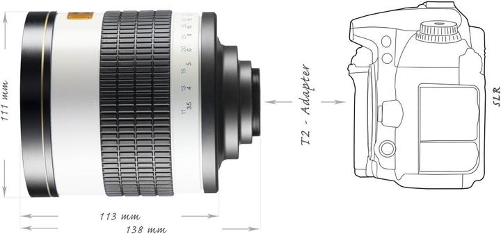 Produktbild Walimex 800mm f/8.0 Pentax K (Pentax K, APS-C / DX, Vollformat)