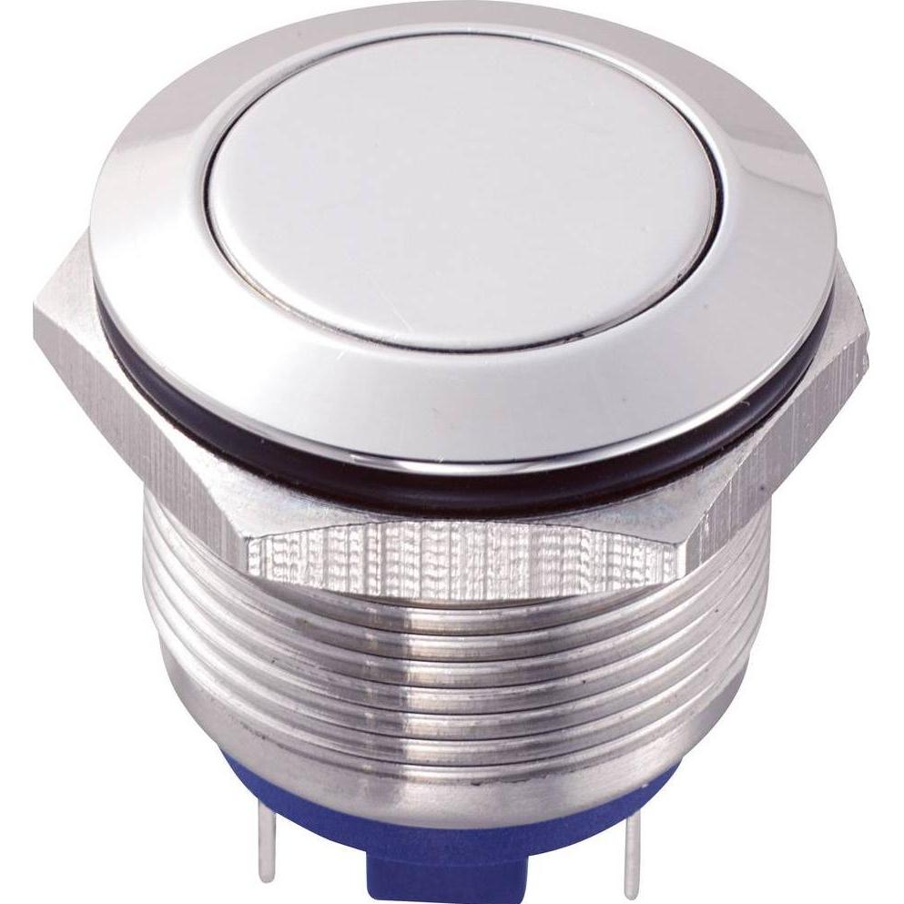 Tru Components 701929 GQ19F-10/J/S Vandalismusgeschützter Drucktaster 48 V/DC 2, Taster + Schalter, Silber