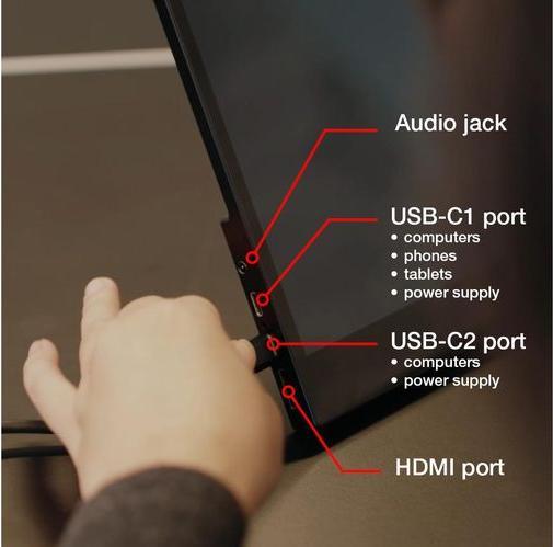 Actual product image Verbatim PMT-15 Portable Touchscreen Monitor 15.6" Full HD 1080p Metal Housing (1920 x 1080 pixels, 15.60")